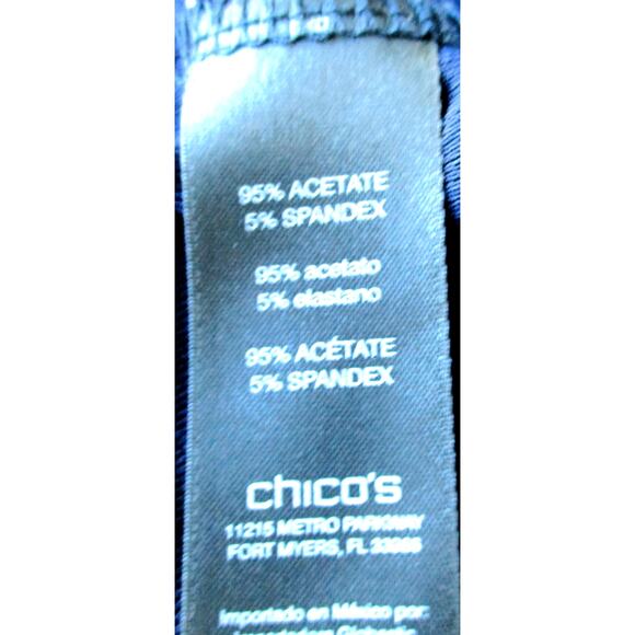 Travelers By Chico's Women's Blue Long Sleeve Stretch Gromet Neck Shirt Size S. - Picture 10 of 11